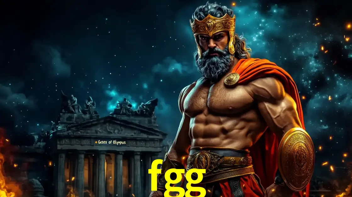 O poderoso Zeus do jogo de slot Gates of Olympus em frente ao seu templo, pronto para lançar multiplicadores divinos e prêmios épicos no cassino online fgg.